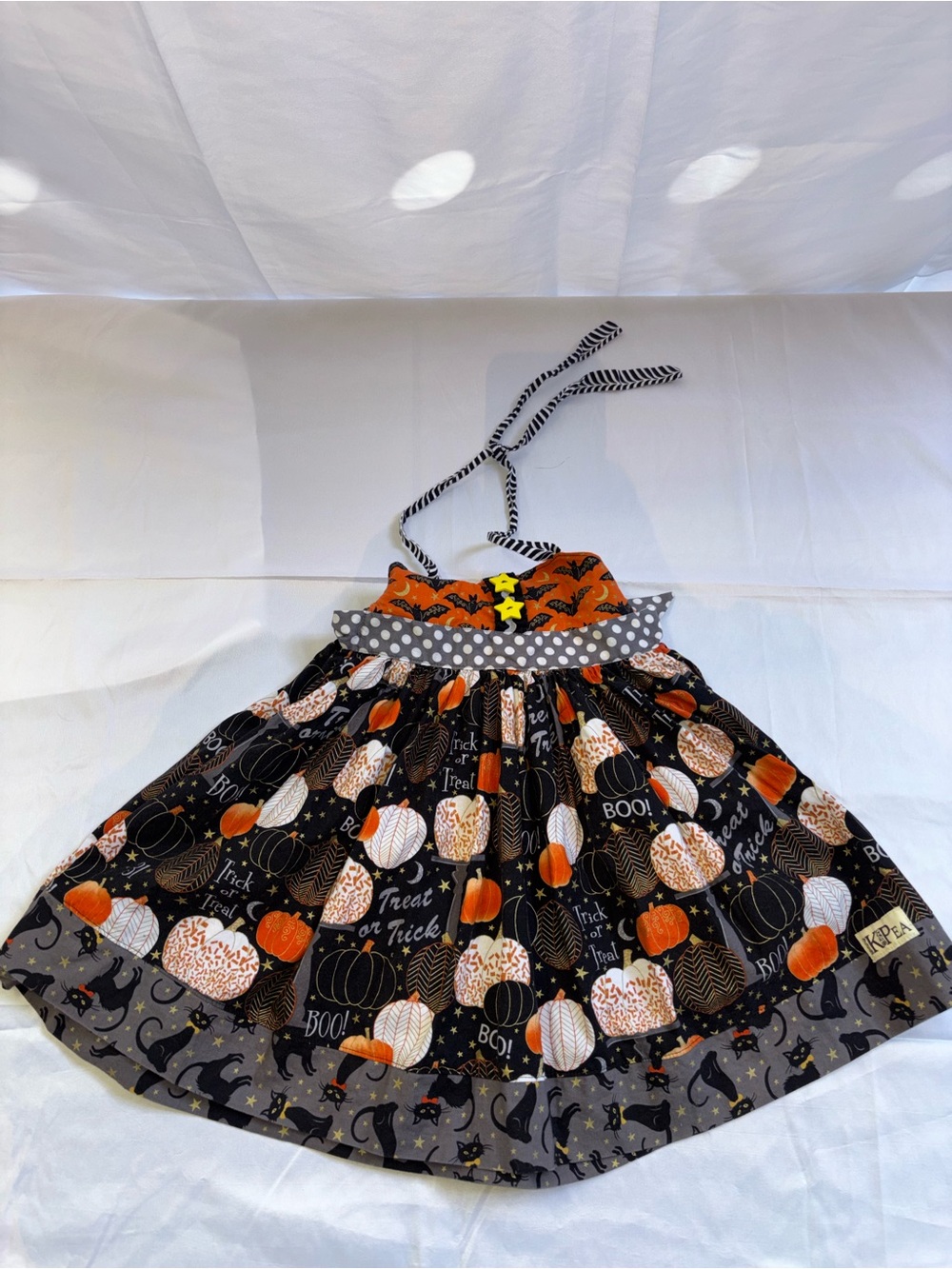 K Pea Halloween Pumpkin Halter Dress - Black & Orange Kids Dress Size 5